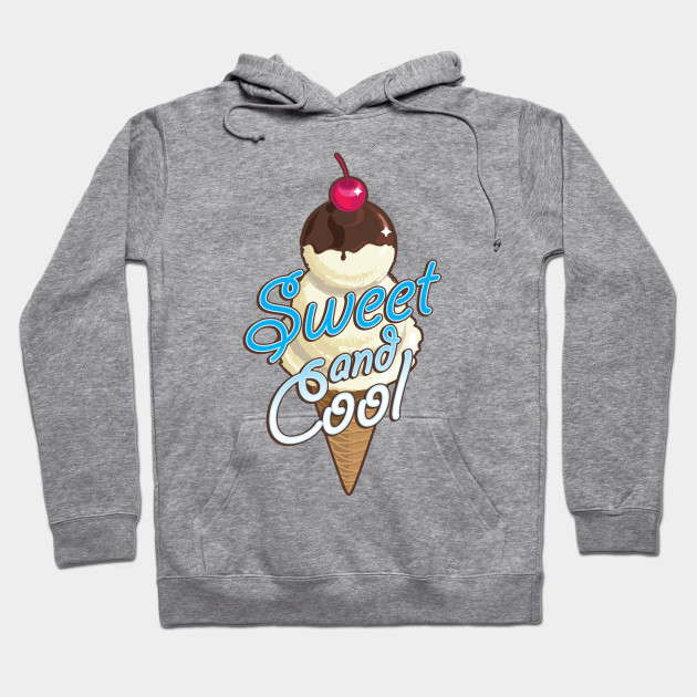 Sweet and cool ice cream cone with light blue